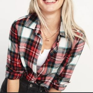 Old Navy Plaid Flannel Shirt Tartan Pattern